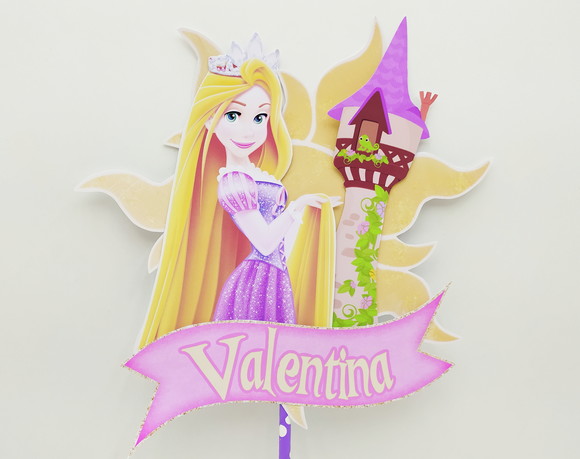 Topo de Bolo Rapunzel