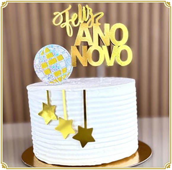 Arquivo de Corte Topo de Bolo Ano Novo