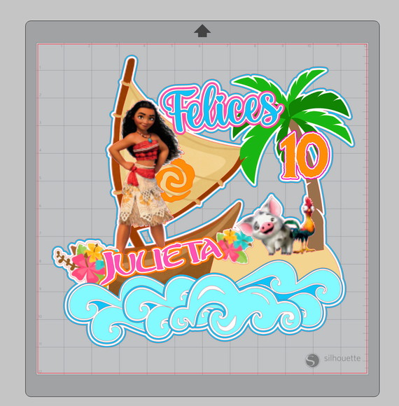 Arquivo de Corte Topo de Bolo Moana