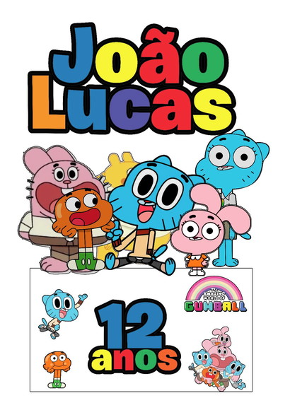 Arquivo de Corte Topo de Bolo Gumball