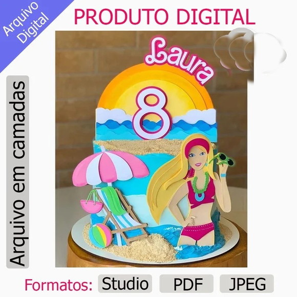 Arquivo de Corte Topo de Bolo Barbie