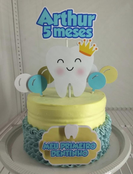 Arquivo de Corte Topo de Bolo Meu Primeiro Dentinho