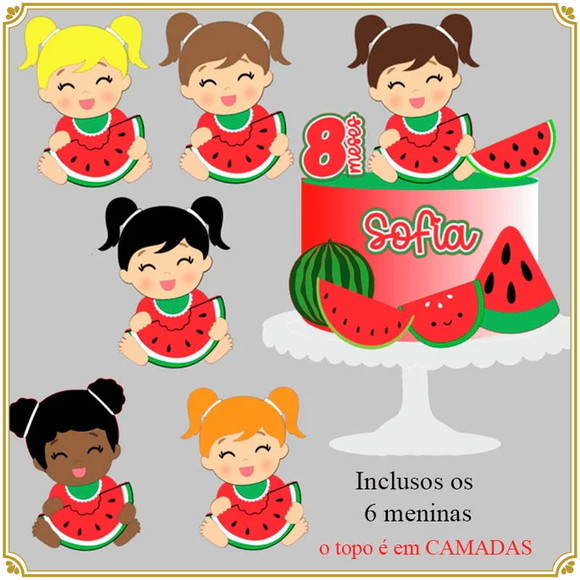 Arquivo de Corte Topo de Bolo Melancia
