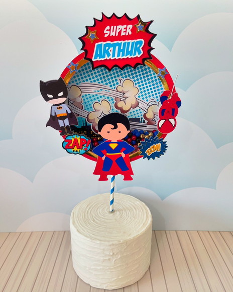 Arquivo de Corte Topo de Bolo Super Heróis