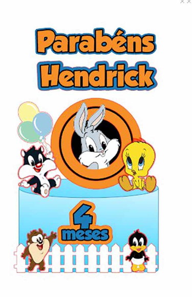 Arquivo de Corte Topo de Bolo Looney Tunes
