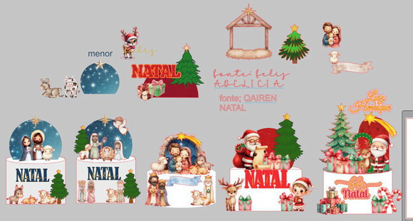 Arquivo de Corte Topo de Bolo Natal (coletiva)