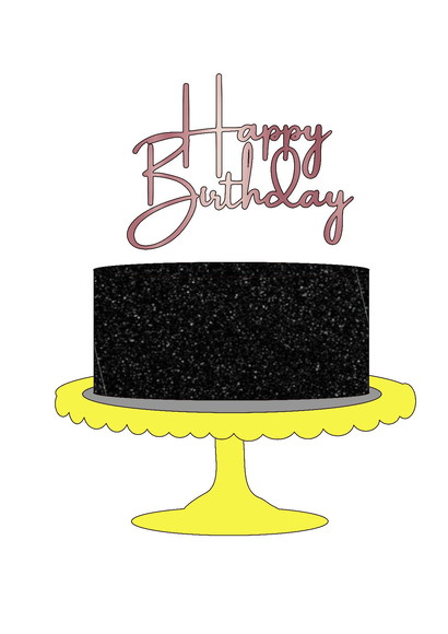 Arquivo de Corte Topo de Bolo Happy Birthday