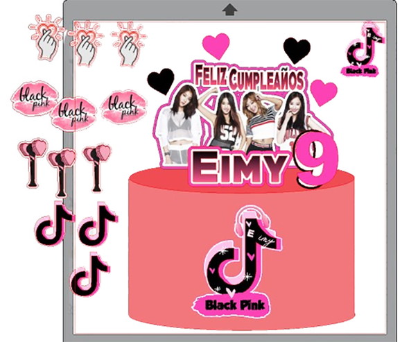 Arquivo de Corte Topo de Bolo Black Pink