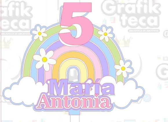 Arquivo de Corte Topo de Bolo Arco Iris