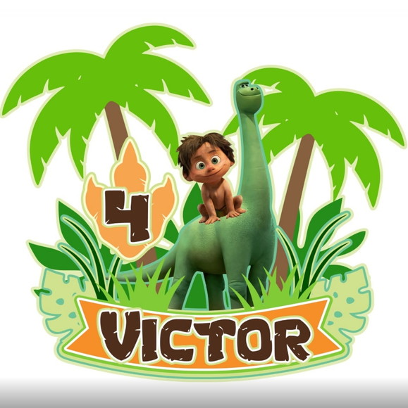 Arquivo de Corte Topo de Bolo Um Bom Dinossauro