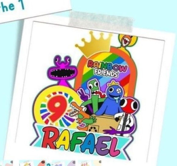 Arquivo de Corte Topo de Bolo Rainbow Friends