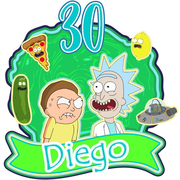 Arquivo de Corte Topo de Bolo Rick e Morty