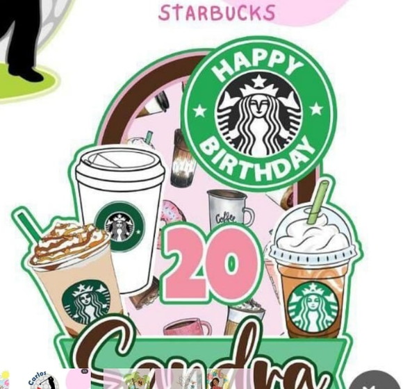 Arquivo de Corte Topo de Bolo Star Bucks