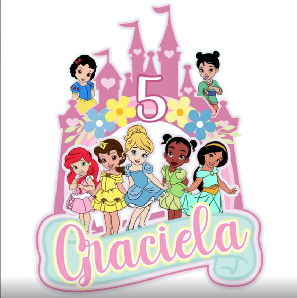 Arquivo de Corte Topo de Bolo Princesas Disney