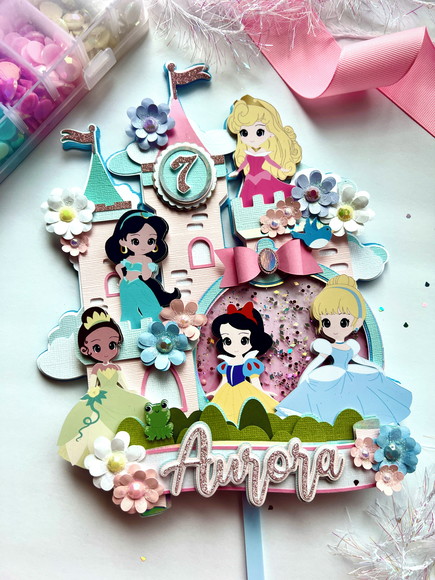 Arquivo de Corte Topo de Bolo Princesas Disney