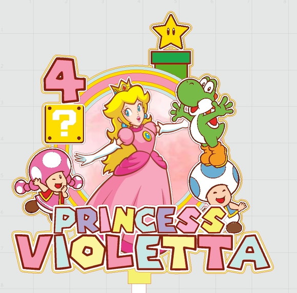 Arquivo de Corte Topo de Bolo Princesa Peach