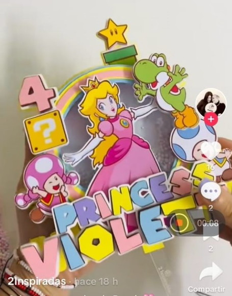 Arquivo de Corte Topo de Bolo Princesa Peach