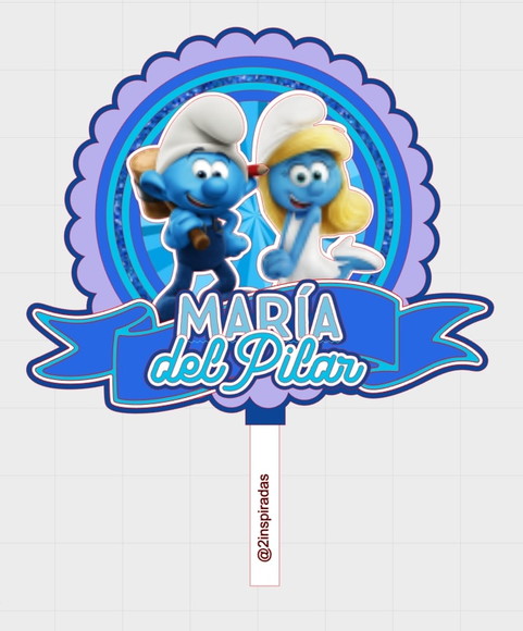 Arquivo de Corte Topo de Bolo Smurfs