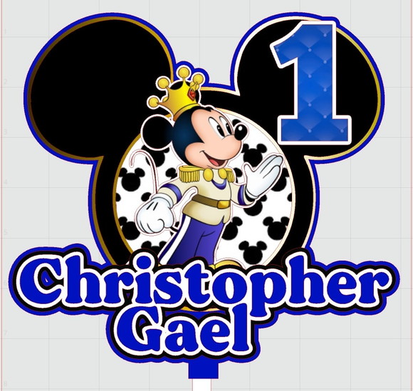 Arquivo de Corte Topo de Bolo Mickey Realeza