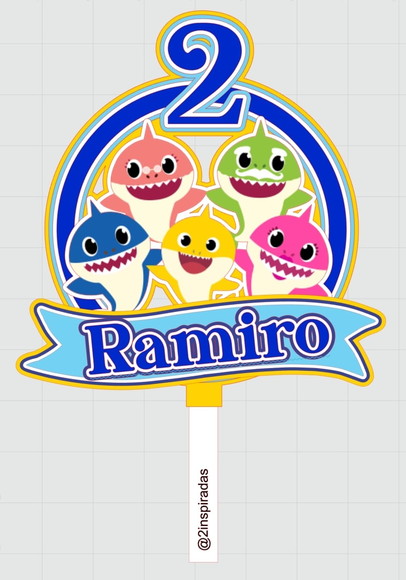 Arquivo de Corte Topo de Bolo Baby Shark