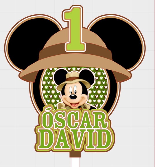 Arquivo de Corte Topo de Bolo Mickey Safari