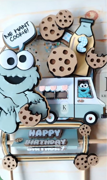 Arquivo de Corte Topo de Bolo Cookie Monster