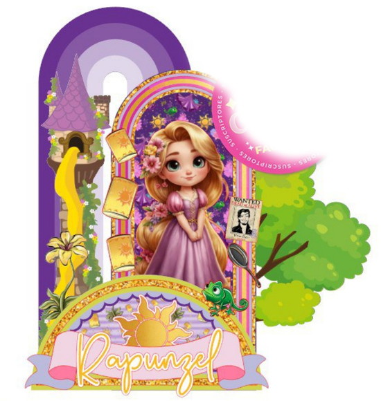 Arquivo de Corte Topo de Bolo Rapunzel