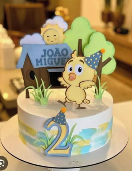 Topo de Bolo Pintinho Amarelinho