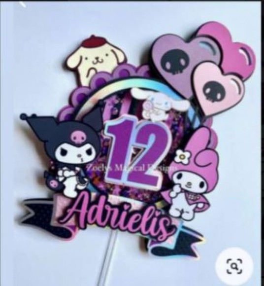 Arquivo de Corte Topo de Bolo Hello Kitty Kuromi