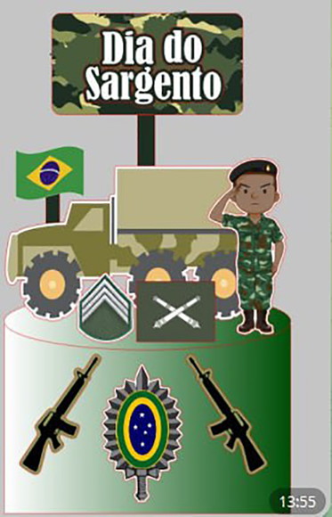Arquivo de Corte Topo de Bolo Exército