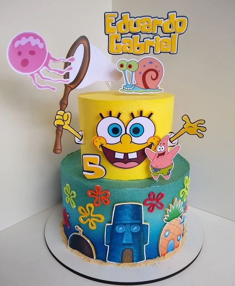 Arquivo de Corte Topo de Bolo Bob Esponja
