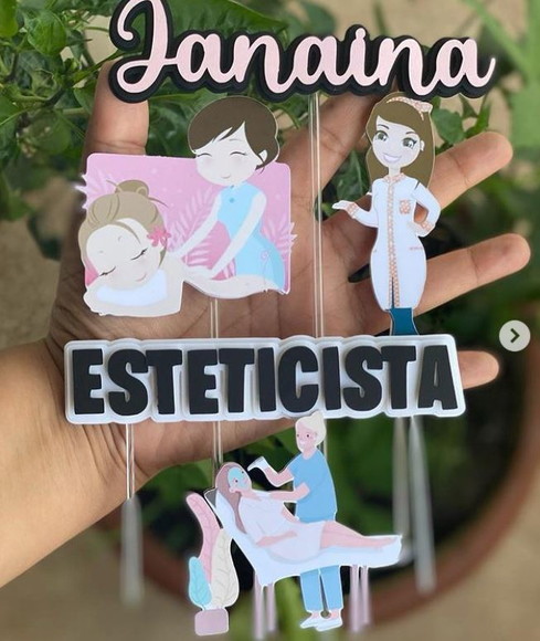Arquivo de Corte Topo de Bolo Esteticista