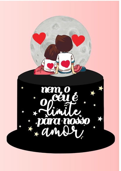 Arquivo de Corte Topo de Bolo Dia dos Namorados