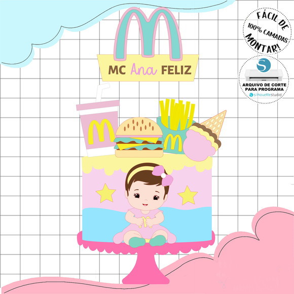 Arquivo de Corte Topo de Bolo Mc Donalds