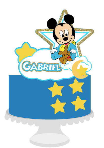 Arquivo de Corte Topo de Bolo Mickey Baby
