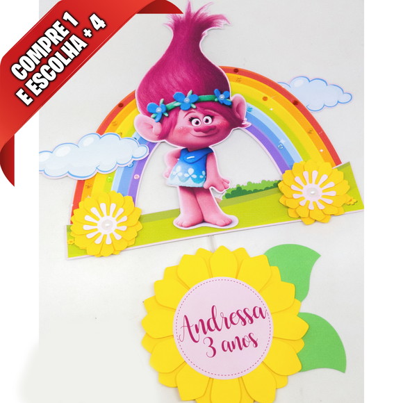Arquivo de Corte Topo de Bolo Trolls