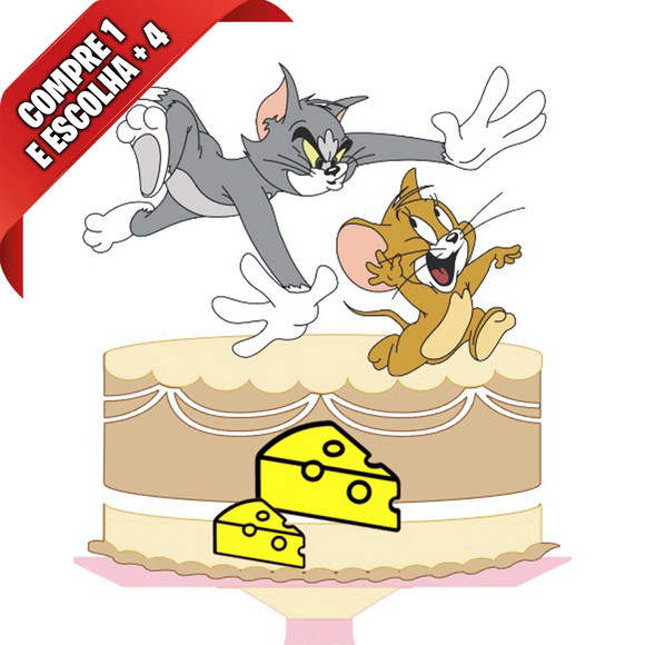 Arquivo de Corte Topo de Bolo Tom e Jerry