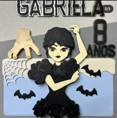Arquivo de Corte Topo de Bolo Wandinha