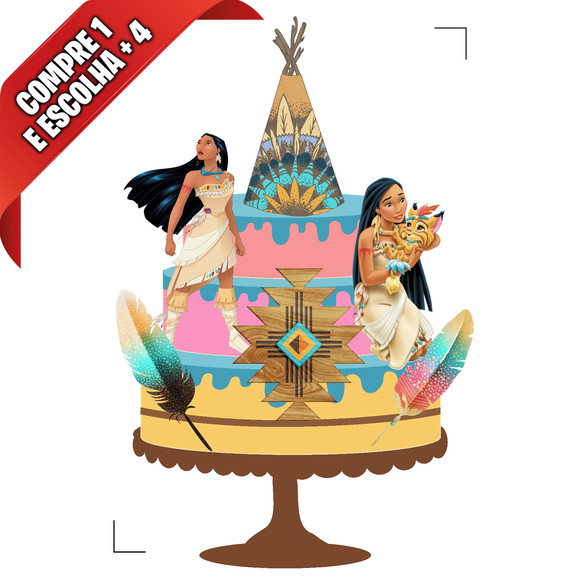 Arquivo de Corte Topo de Bolo Pocahontas