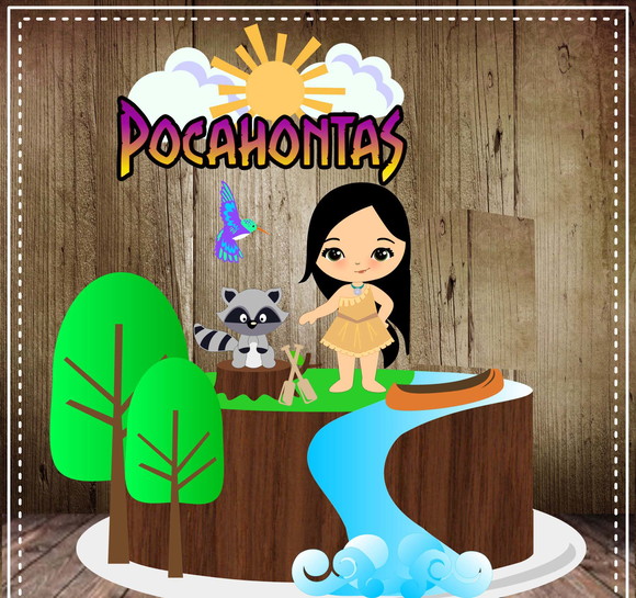 Arquivo de Corte Topo de Bolo Pocahontas