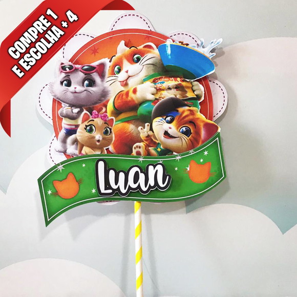 Arquivo de Corte Topo de Bolo 44 Gatos