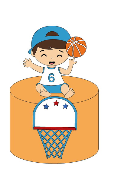 Arquivo de Corte Topo de Bolo Basquete Baby