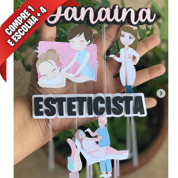 Arquivo de Corte Topo de Bolo Esteticista
