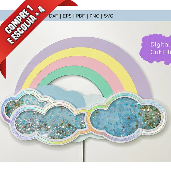 Arquivo de Corte Topo de Bolo Arco Iris