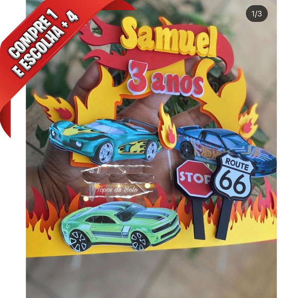 Arquivo de Corte Topo de Bolo Hot Wheels