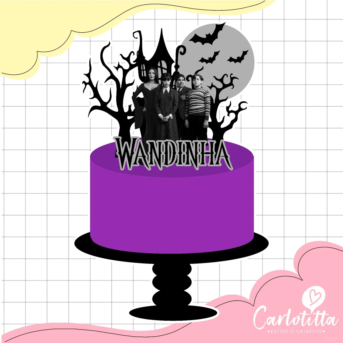 Arquivo de Corte Topo de Bolo Wandinha