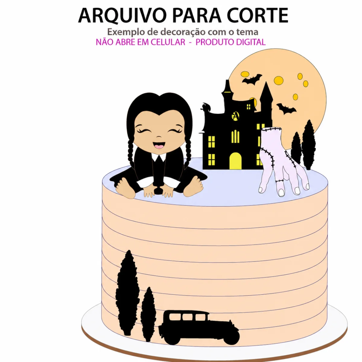 Arquivo de Corte Topo de Bolo Wandinha