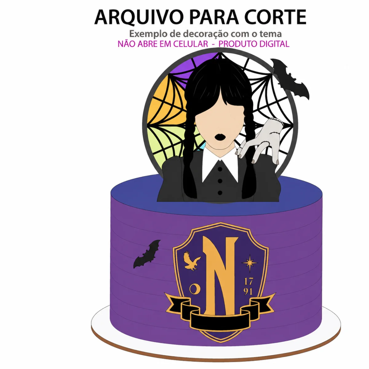 Arquivo de Corte Topo de Bolo Wandinha