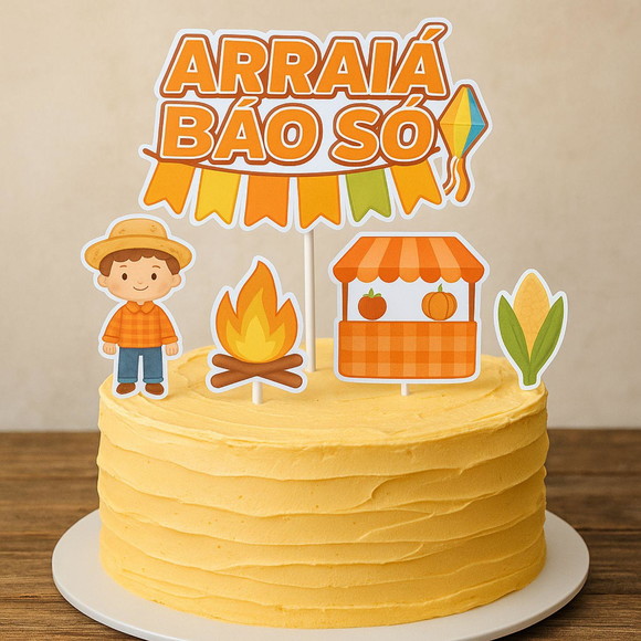Topo de Bolo Menino- Topos Festa Junina - Arraiá
