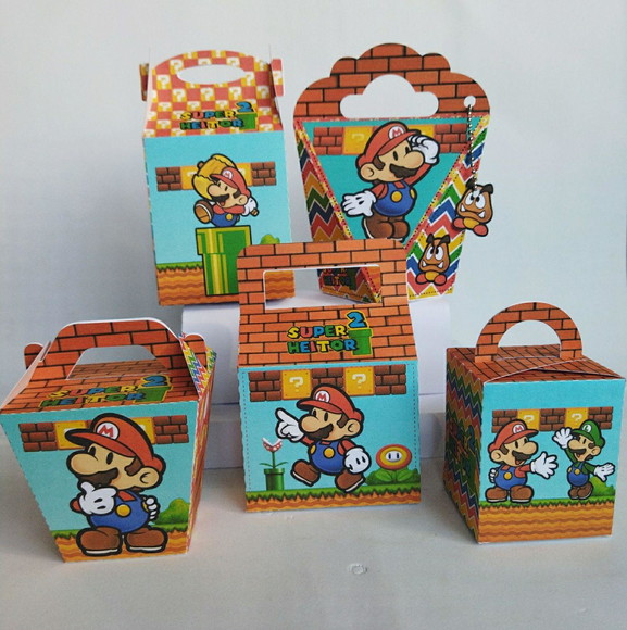 Kit Festa 15 Caixas Lembrancinhas Super Mario